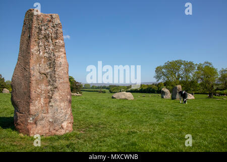 Lange Meg & ihre Töchter Stone Circle, Cumbria Stockfoto