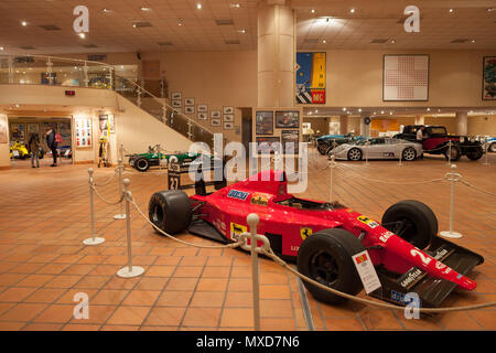 Monaco Top Cars Collection Automobile Museum, Scuderia Ferrari 640 Formel 1 (1989), die Ausstellung der HSH der Prinz von Monaco Oldtimer Collection Stockfoto