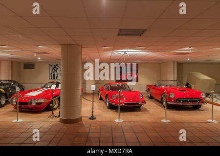 Ferrari in Monaco Top Cars Collection Automobile Museum, Ausstellung der HSH der Prinz von Monaco Oldtimer Sammlung Stockfoto