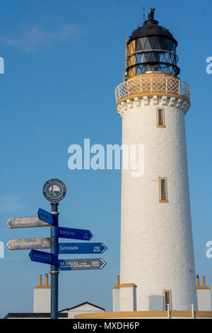 Am späten Abend HDR - 3 shotHDR x 7 gestickt.-TIFF-Bild 142 Mb verfügbar Schottlands südlichsten Punkt, der durch die lokale Drumore Dorf Verein verwaltet Stockfoto