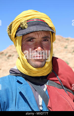 Nomadische Berber Mann in der todra Tals, Marokko Stockfoto