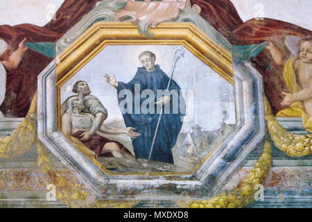 . Français: Bernard de Clairvaux, Thaumaturge. XIIIe ou XIVe?. Auteur inconnu 23 Abbazia di Chiaravalle della Colomba - Bernhard von Clairvaux Stockfoto