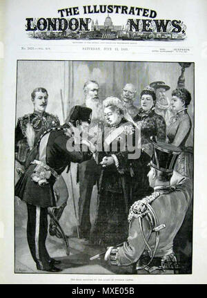 . Qajar Shah von Königin Victoria Schloss Windsor empfangen. 13. Juli 1889. R. Taylor 439 Nasser-ed-Din Schah letzter Besuch in Großbritannien - 1. Stockfoto