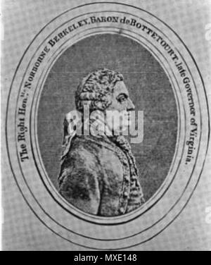 . Englisch: Profil Portrait von Norborne Berkeley, 4. Baron Botetourt. ca. 1770. Artist nicht gutgeschrieben 449 Norborne Berkeley Stockfoto