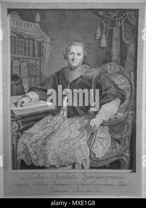 . Englisch: Portrait von Nicolas Chanlatte, abbé de Ligny-le-Châtel (1764-1788). 1772. Von J. M. Duchesne graviert, nachdem Guillaume Voiriot (1712 - 1799). 444 Nicolas Chanlatte, 1764-1788 Abbe de Ligny-le-Châtel Stockfoto