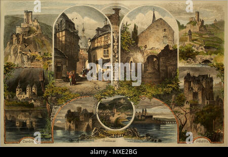 . Englisch: Bilder von der Mosel English: Moselbilder. 1874. Rud. Cronau 426 Mosel BW1 Stockfoto
