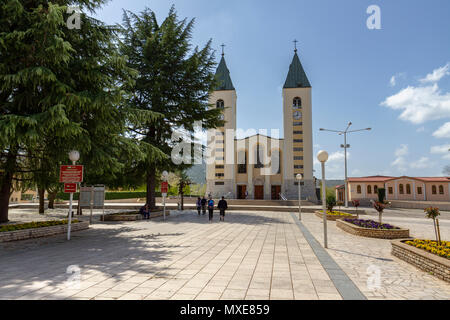 Die St. James Kirche in Medjugorje (oder Medjugorje), Föderation von Bosnien und Herzegowina. Stockfoto