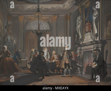 . Nederlands: 'Nemo' (loquebatur Niemand sprak er). 1740. Pastellfarben en penseel in Gouache op Papier. 56,5 × 72,5 cm (22,2 x 28,5 in). Den Haag, Mauritshuis. 1740. Cornelis Troost (1696 - 1750) Beschreibung der niederländische Maler, Maler, Zeichner und Grafiker Geburtsdatum / Tod vom 8. Oktober 1696 vom 7. März 1750 Ort der Geburt / Todes Amsterdam Amsterdam arbeiten Zeitraum zwischen ca. 1712 und ca. 1750 Standort Amsterdam Authority control: Q 2627927 VIAF: 95727993 ISNI: 0000 0001 1690 3798 ULAN: 500007701 LCCN: 93021065 WGA: TROOST, Cornelis WorldCat 448 Niemand redete von C Stockfoto