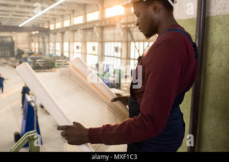 Sehr professioneller Ingenieur Studium Blueprint Stockfoto