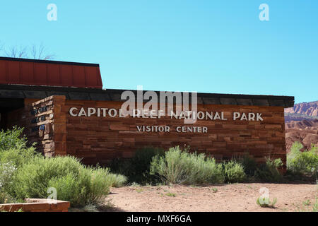 Besucherzentrum am Capitol Reef National Park Stockfoto