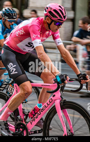 Rom, Italien - Mai 27,2018: Chriss Froome während der letzten Phase, in Rom, der 101Th Edition des Giro d'Italia Stockfoto