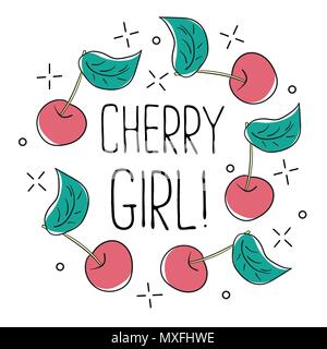 Typografie Grafik Slogan cherry Girl, Vektor für moderne T-Shirt drucken Stock Vektor