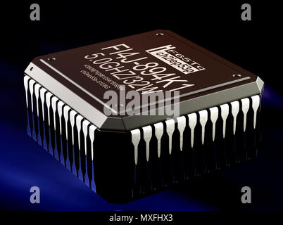 Integrierter Schaltkreis digital computer Teile Technologie. Micro chip künstliche Intelligenz. Stockfoto