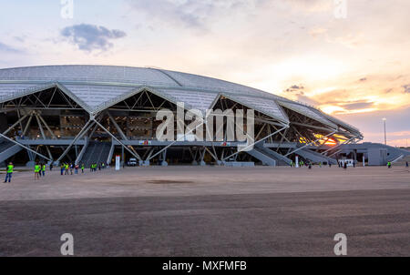 Samara, Russland - 16. Mai 2018: Samara Arena Fußballstadion. Samara - die Stadt der FIFA Weltmeisterschaft in Russland im Jahr 2018 Stockfoto