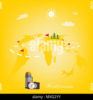 Welt Tourismus. Reisen rund um die Welt. Stock Vektor