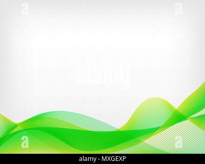 Abstract vector winkte Linie Hintergrund - grün und gelb Stock Vektor