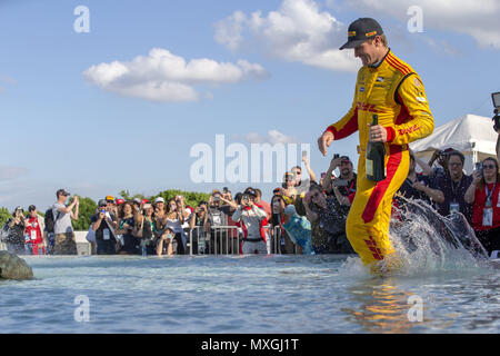 Detroit, Michigan, USA. 3. Juni 2018. RYAN HUNTER-REAY (28) in den Vereinigten Staaten gewinnt die Detroit Grand Prix in Belle Isle Street Kurs in Detroit, Michigan. Credit: Stephen A. Arce/ASP/ZUMA Draht/Alamy leben Nachrichten Stockfoto