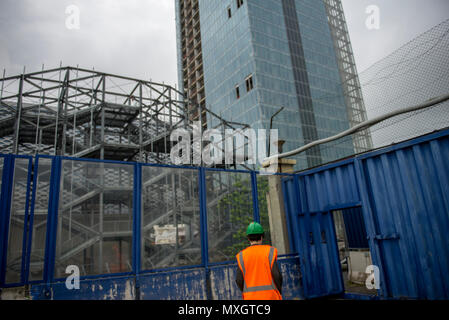 Juni 4, 2018 - Turin, Italy-June 4, 2018: Regione Skyscraper Presse Besuch der Baustelle Credit: Stefano Guidi/ZUMA Draht/Alamy leben Nachrichten Stockfoto