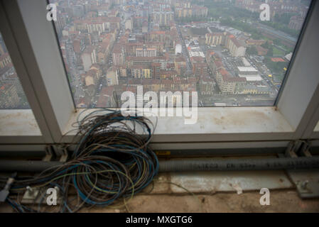 Juni 4, 2018 - Turin, Italy-June 4, 2018: Regione Skyscraper Presse Besuch der Baustelle Credit: Stefano Guidi/ZUMA Draht/Alamy leben Nachrichten Stockfoto