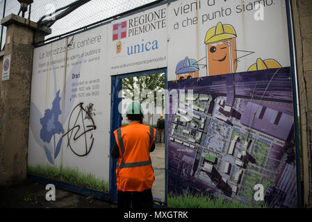 Juni 4, 2018 - Turin, Italy-June 4, 2018: Regione Skyscraper Presse Besuch der Baustelle Credit: Stefano Guidi/ZUMA Draht/Alamy leben Nachrichten Stockfoto