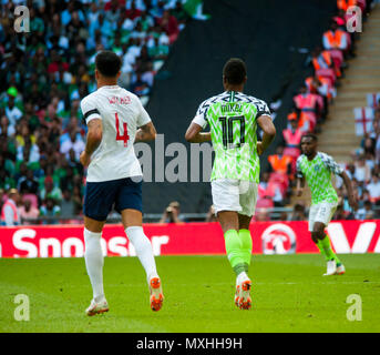 Wembley, Großbritannien. 2. Juni 2018. ENGLAND nahm auf Nigeria, wie sie für die Weltmeisterschaft in diesem Sommer vorbereiten. England gewann das Spiel 2 - 1. Stockfoto