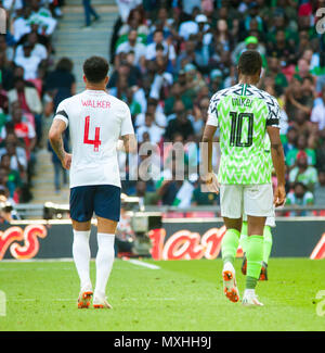 Wembley, Großbritannien. 2. Juni 2018. ENGLAND nahm auf Nigeria, wie sie für die Weltmeisterschaft in diesem Sommer vorbereiten. England gewann das Spiel 2 - 1. Stockfoto