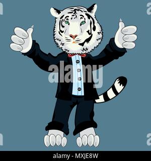 Tiger albino in der Klage Stock Vektor