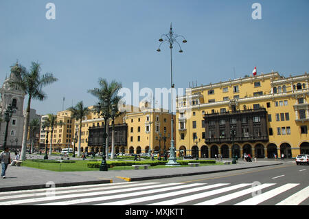 In Downtown Lima Peru mit kolonialen Gebäuden Stockfoto