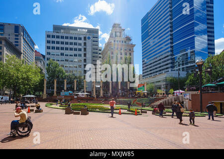 Sommer Flower Show, Pioneer Courthouse Square, Portland, Oregon, USA Stockfoto