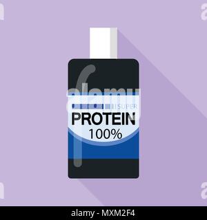 100 Prozent Protein Symbol, flacher Stil Stock Vektor