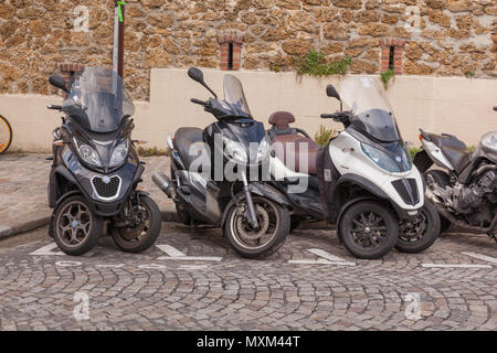 Piaggio MP3 dreirädrige Roller, Paris, Frankreich, Europa. Stockfoto