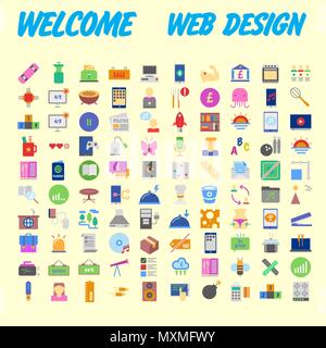 Eingestellt von bunten Icons für Ihr Design. Vector Illustration Stock Vektor