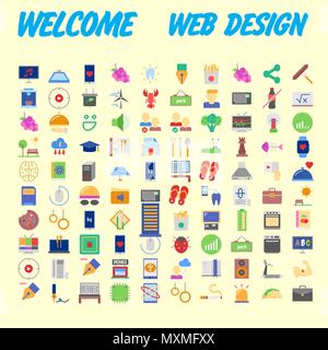 Eingestellt von bunten Icons für Ihr Design. Vector Illustration Stock Vektor