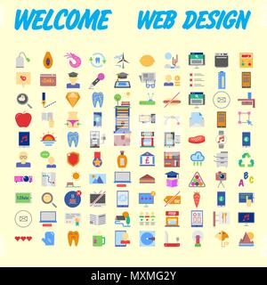 Eingestellt von bunten Icons für Ihr Design. Vector Illustration Stock Vektor