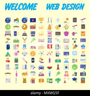 Eingestellt von bunten Icons für Ihr Design. Vector Illustration Stock Vektor