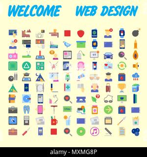 Eingestellt von bunten Icons für Ihr Design. Vector Illustration Stock Vektor