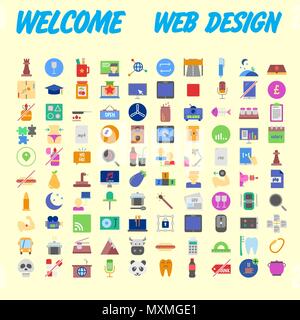 Reihe von Icons, Qualität Universal Pack, großes Icon Sammlung. Vector Illustration Stock Vektor