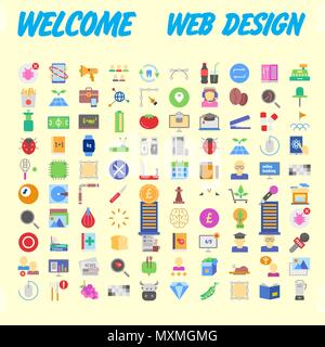 Reihe von Icons, Qualität Universal Pack, großes Icon Sammlung. Vector Illustration Stock Vektor