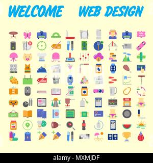 Universal Set von sozialen, technischen, Haushalt Symbole auf dem Hintergrund isoliert. In einem modernen Stil-Design konzipiert. Vector Illustration Stock Vektor