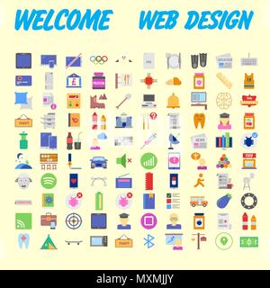 Icon Pack für Designer und Entwickler. Symbole für Business, Office Unternehmen Informationen und Dienstleistungen, die für Websites und Anwendungen. Vector Illustration Stock Vektor