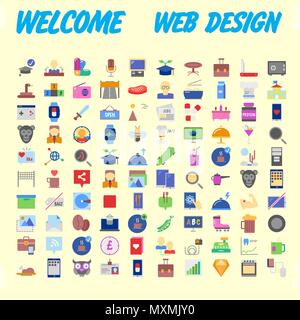 Icon Pack für Designer und Entwickler. Symbole für Business, Office Unternehmen Informationen und Dienstleistungen, die für Websites und Anwendungen. Vector Illustration Stock Vektor