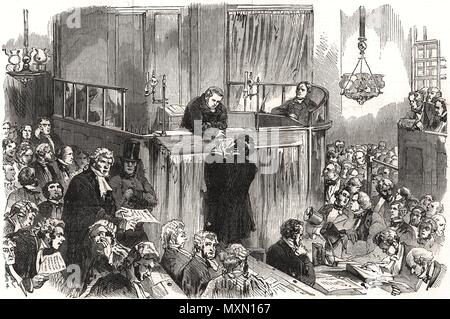 Die rugeley Vergiftung. William Palmer's Versuch, zentrale Strafgerichtshof 1856. Die Illustrated London News Stockfoto