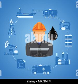 Öl Industrie Infografiken Stock Vektor