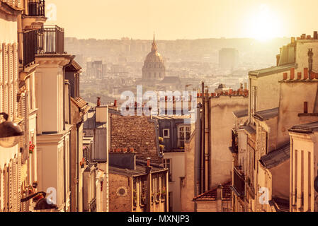 Panorama von Paris, Blick vom Hügel von Montmartre in Paris Frankreich Stockfoto