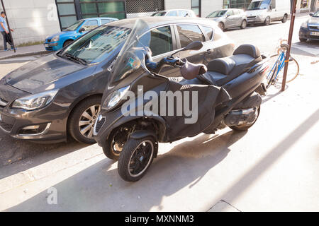 Piaggio MP3 dreirädrige Roller, Paris, Frankreich, Europa. Stockfoto