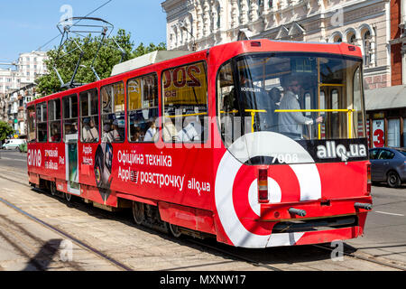 Die Menschen vor Ort, mit der Straßenbahn, Odessa, Ukraine Stockfoto