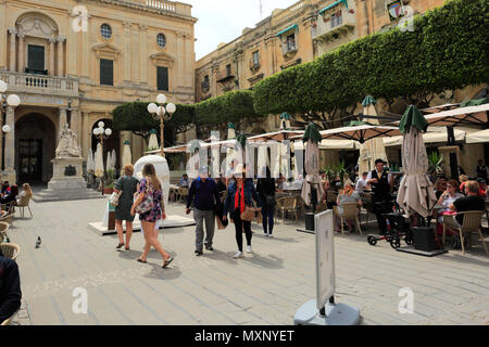 Street Scene, Trio ir Repubblika, Valletta, Malta Stockfoto