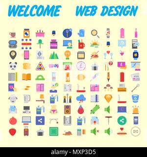 Satz von 100 universal Moderne thin line Symbole für web und mobile. Vector Illustration Stock Vektor