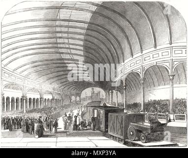 Queen Victoria an der Great Central Railway Station, Newcastle-upon-Tyne 1850. Die Illustrated London News Stockfoto