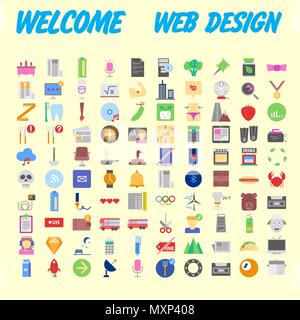 Set vektor Zeile für Symbole im flachen Design mit Elementen für mobile Konzepte und Web Apps. Sammlung moderne Infografik logo und Piktogramm. Vektor illustra Stock Vektor